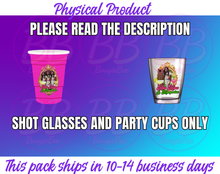 Load image into Gallery viewer, Leopard Moo Moos and Margs Party Cups and Shot Glasses