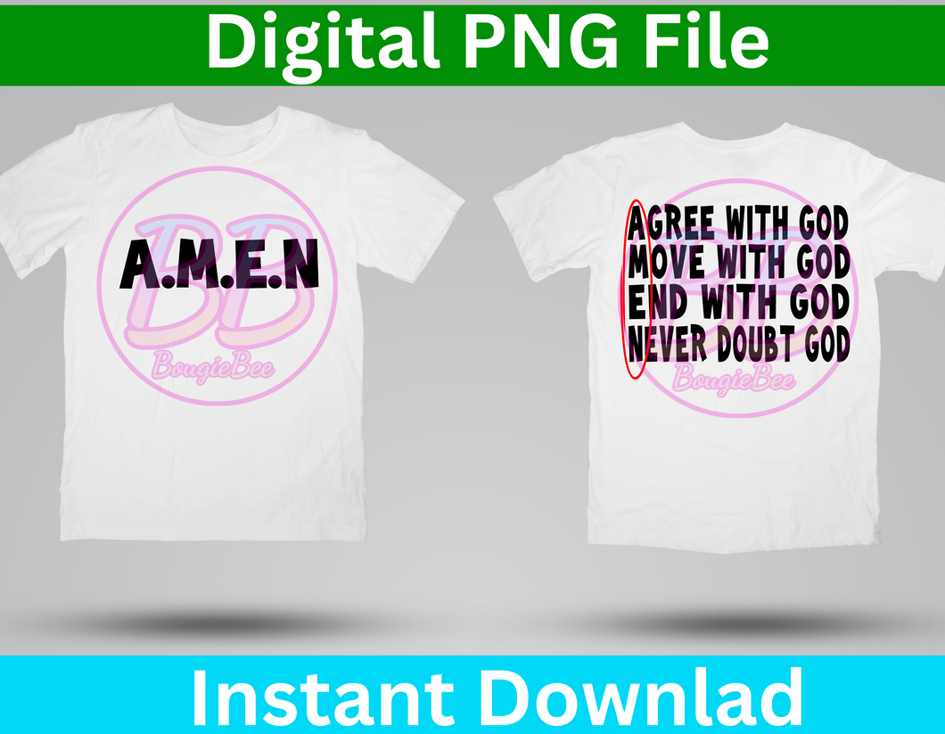 AMEN PNG: Religious God Quote (Digital Download)