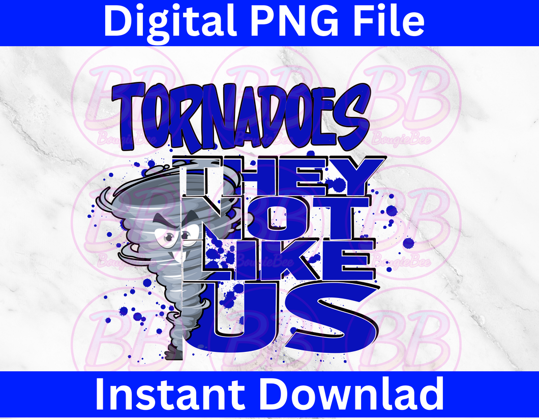 Tornadoes Mascot PNG SVG:  Blue Homecoming Pride Design (Digital File)